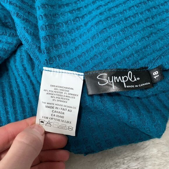 New Sympli Zag Sweater Teal Pullover Size Plus‎ 18 Long Sleeve - Picture 5 of 7